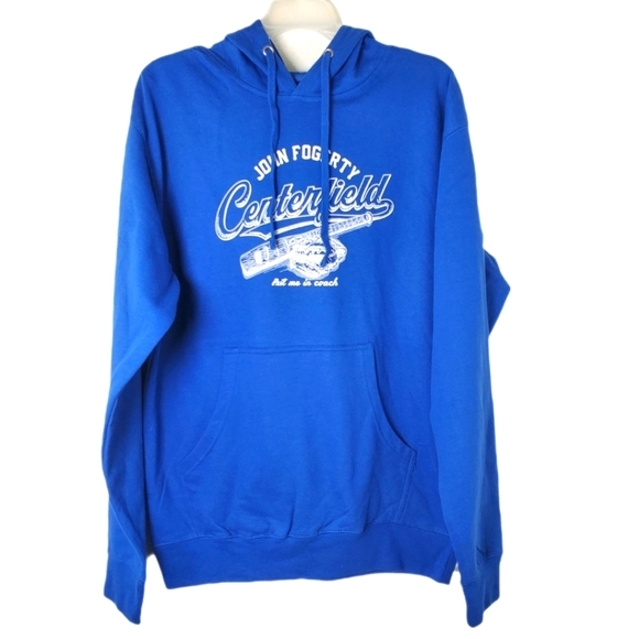 John Fogerty Centerfield Hoodie Sweatshirt Unisex Blue Baseball Graphic Pullover - Picture 1 of 13